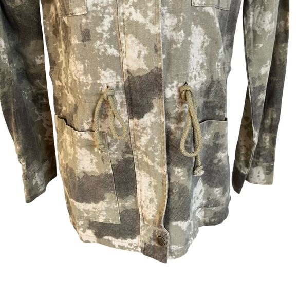 Mystree Jacket Women's Size Small Green Camo Camouflage Drawstring Buttons NWT - Picture 3 of 7